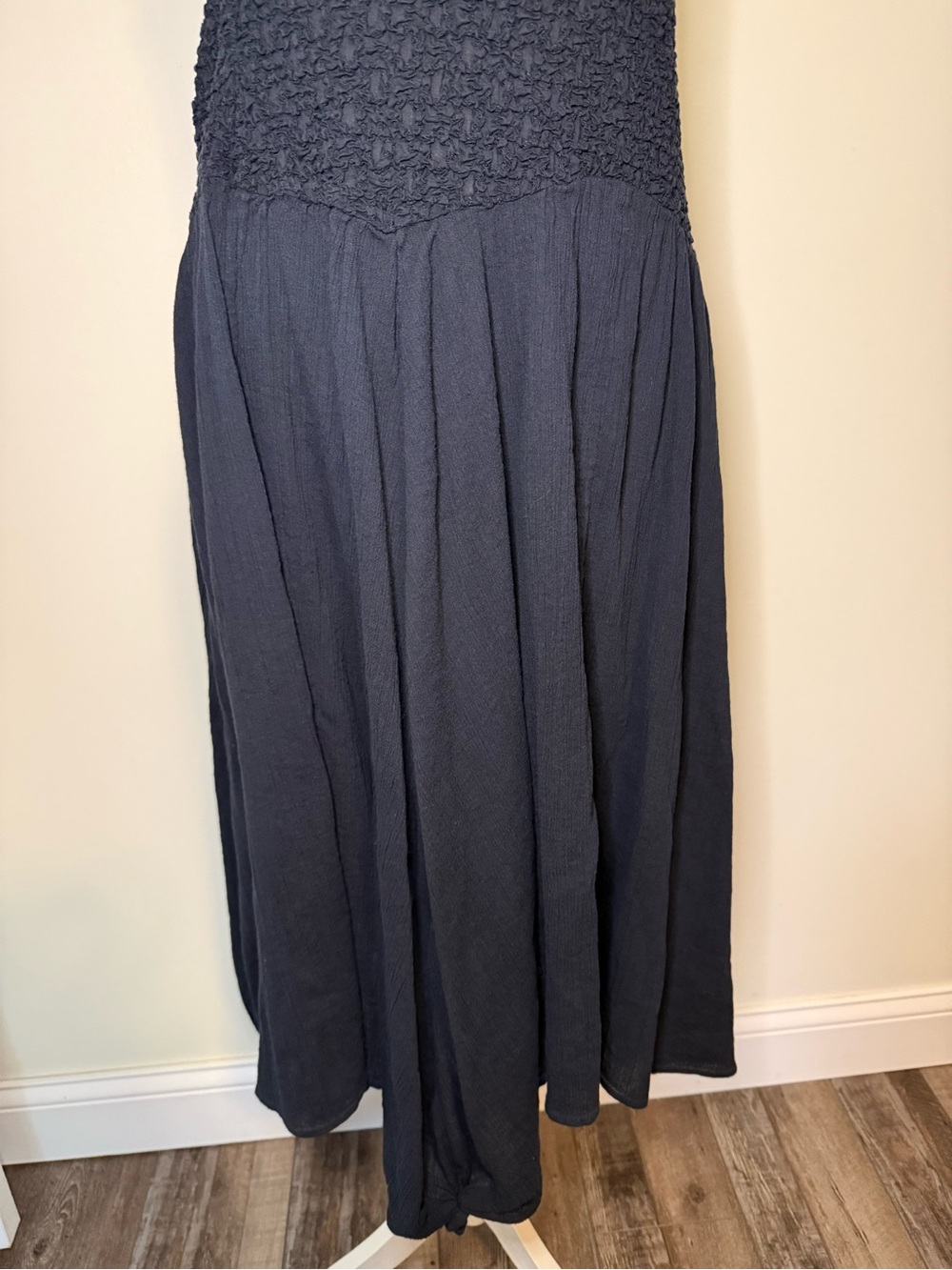 Anthropologie Strapless Cotton Smocked Dress in Black - Picture 3 of 7